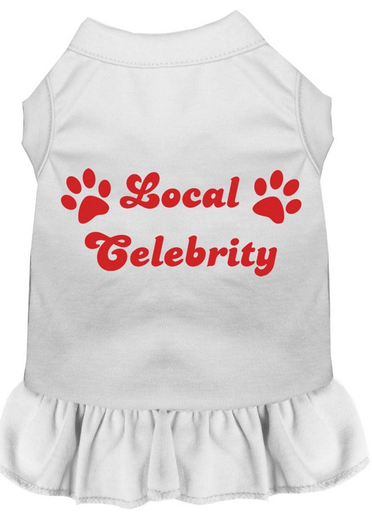 Local Celebrity Screen Print Dress White XS